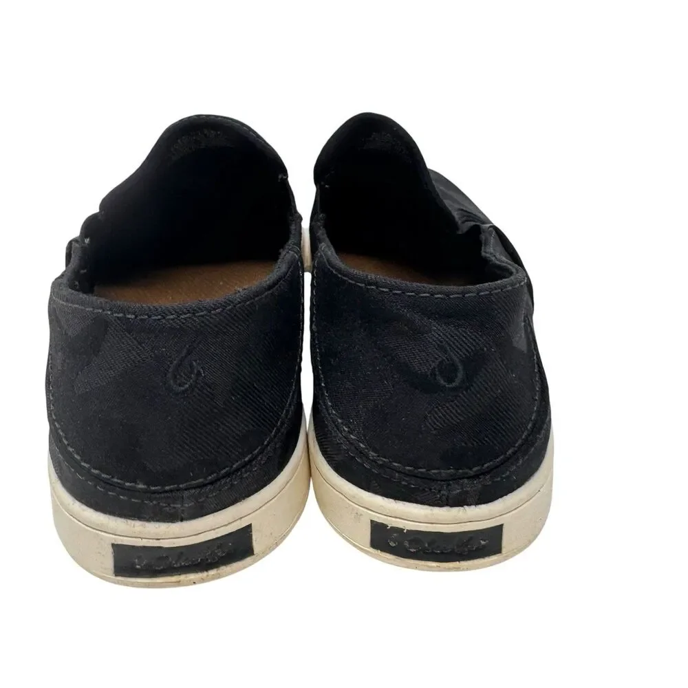Olukai Pehuea Women Size 9.5 Slip On Shoes 20360-LRKE Black Drop In Heel